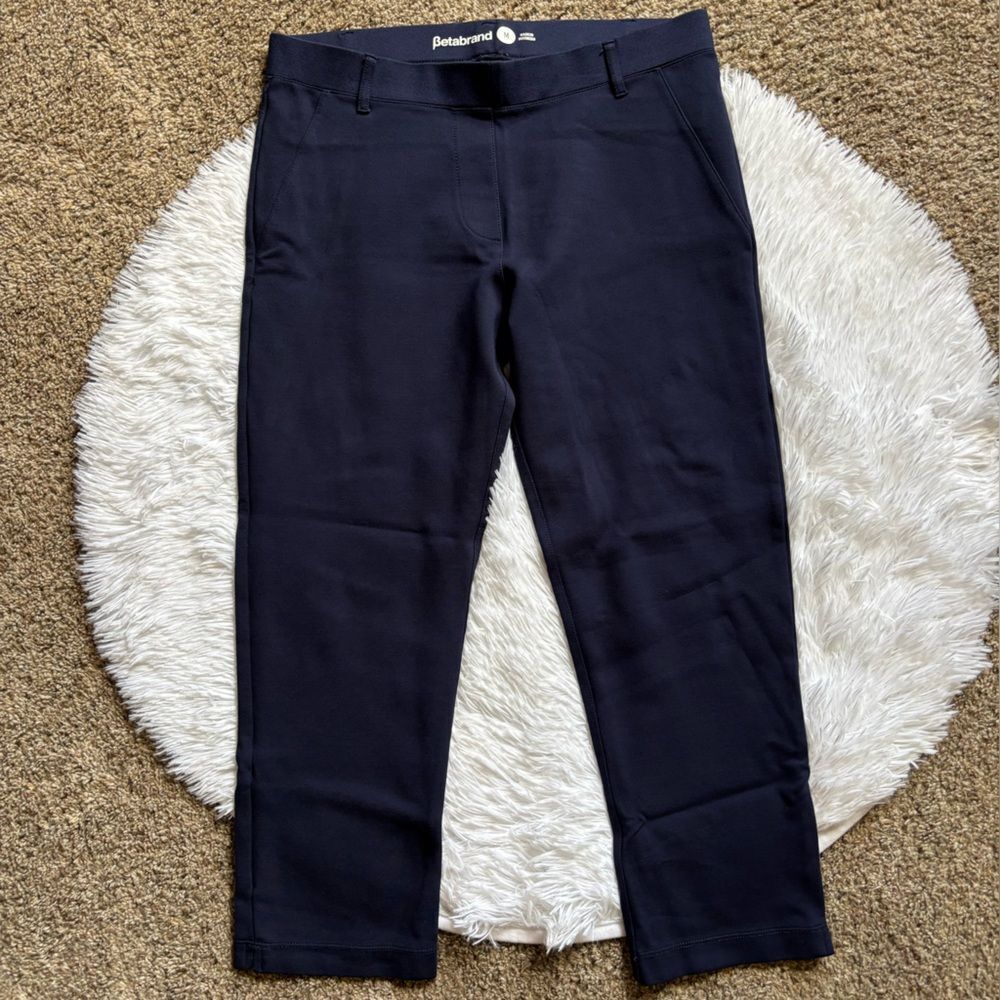 Betabrand Pants Cropped Blue‎ Stretchy Womens Size Medium